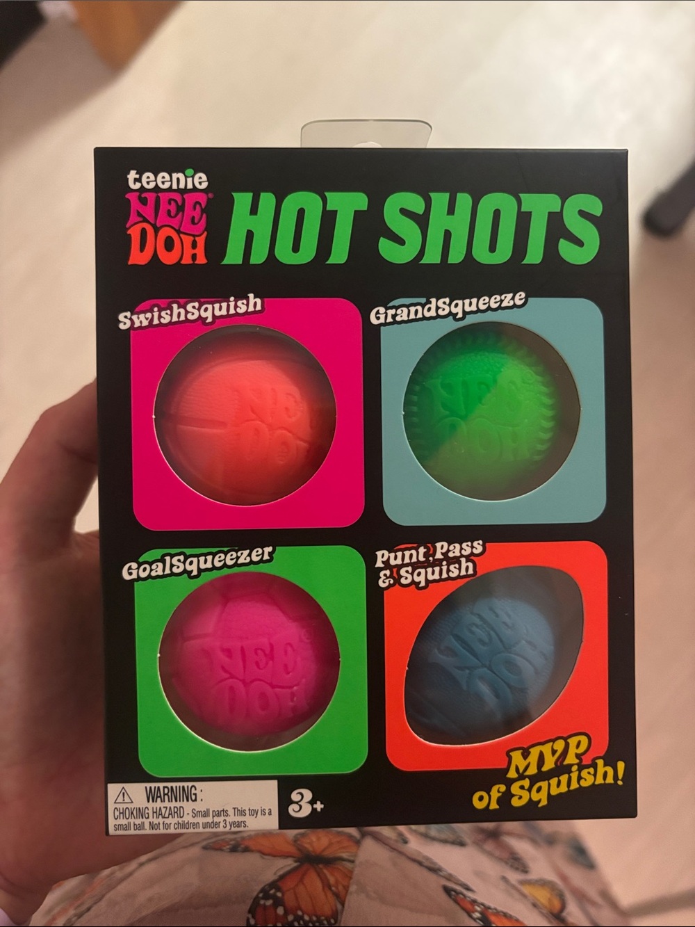 Hot Shots Kids Squishy Ball Set - Pink, Orange, Green, Blue